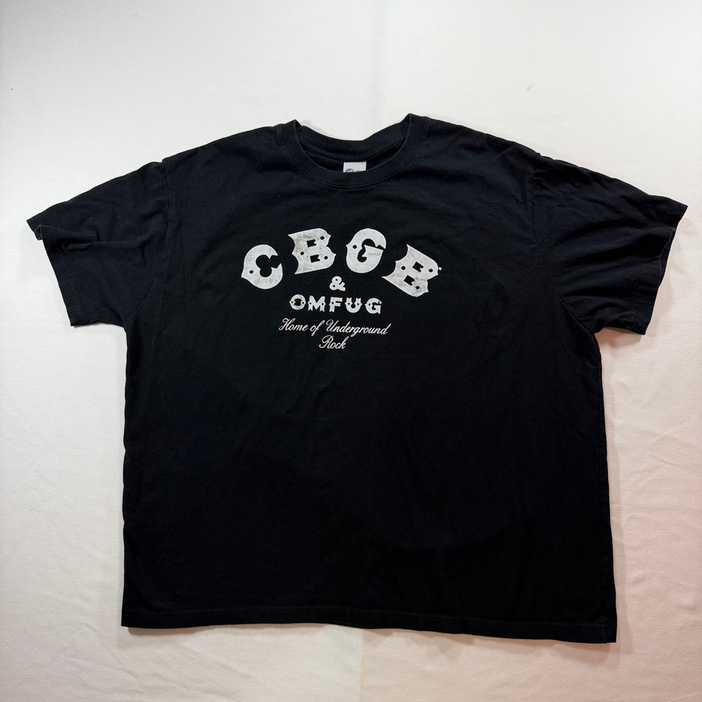 CBGB & OMFUG T-Shirt Mens XXL Black Underground Rock Graphic Tee